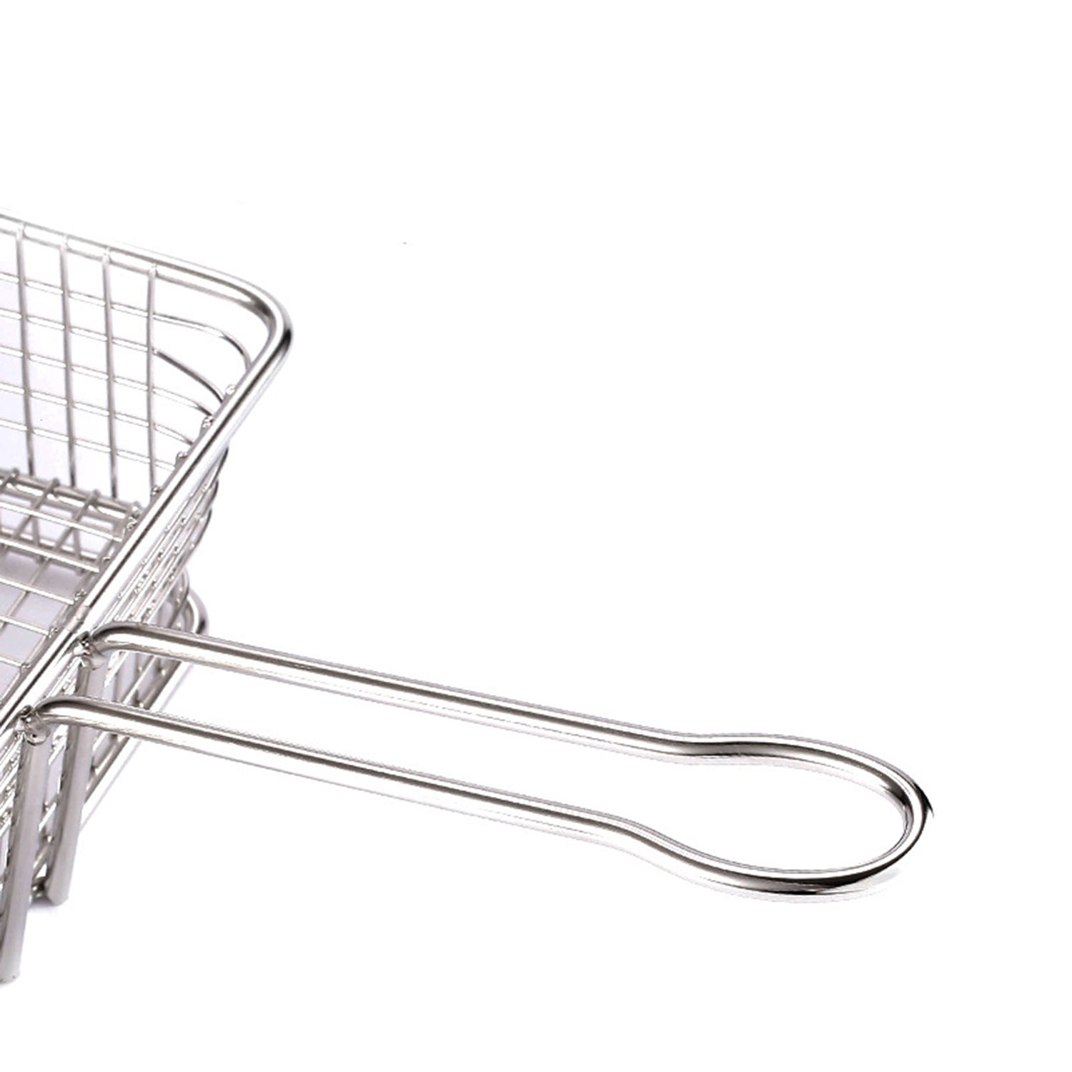 Kitchen Stainless Steel Square Fried Basket w/ Handle 3