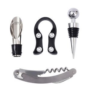 4 In 1 Wooden Barrel Wine Opener With Corkscrew Serrated Blade 22