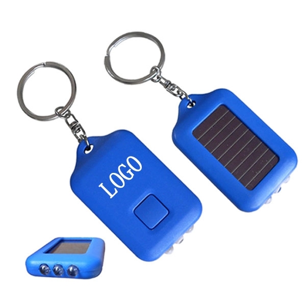 Solar Power Rechargeable Mini 3 LED Keychain 8