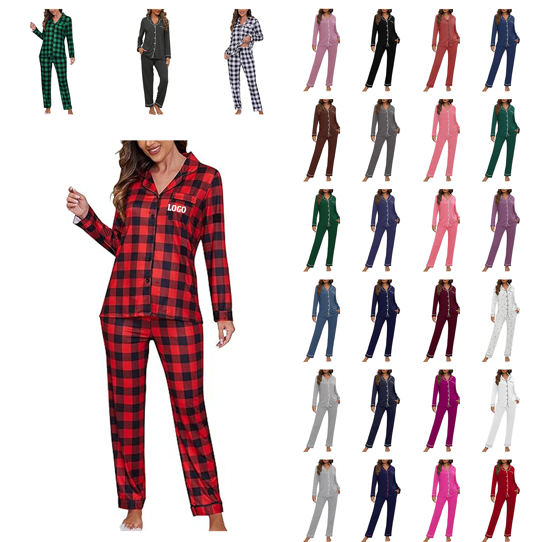 Women's Long Sleeve Pajama Set 21