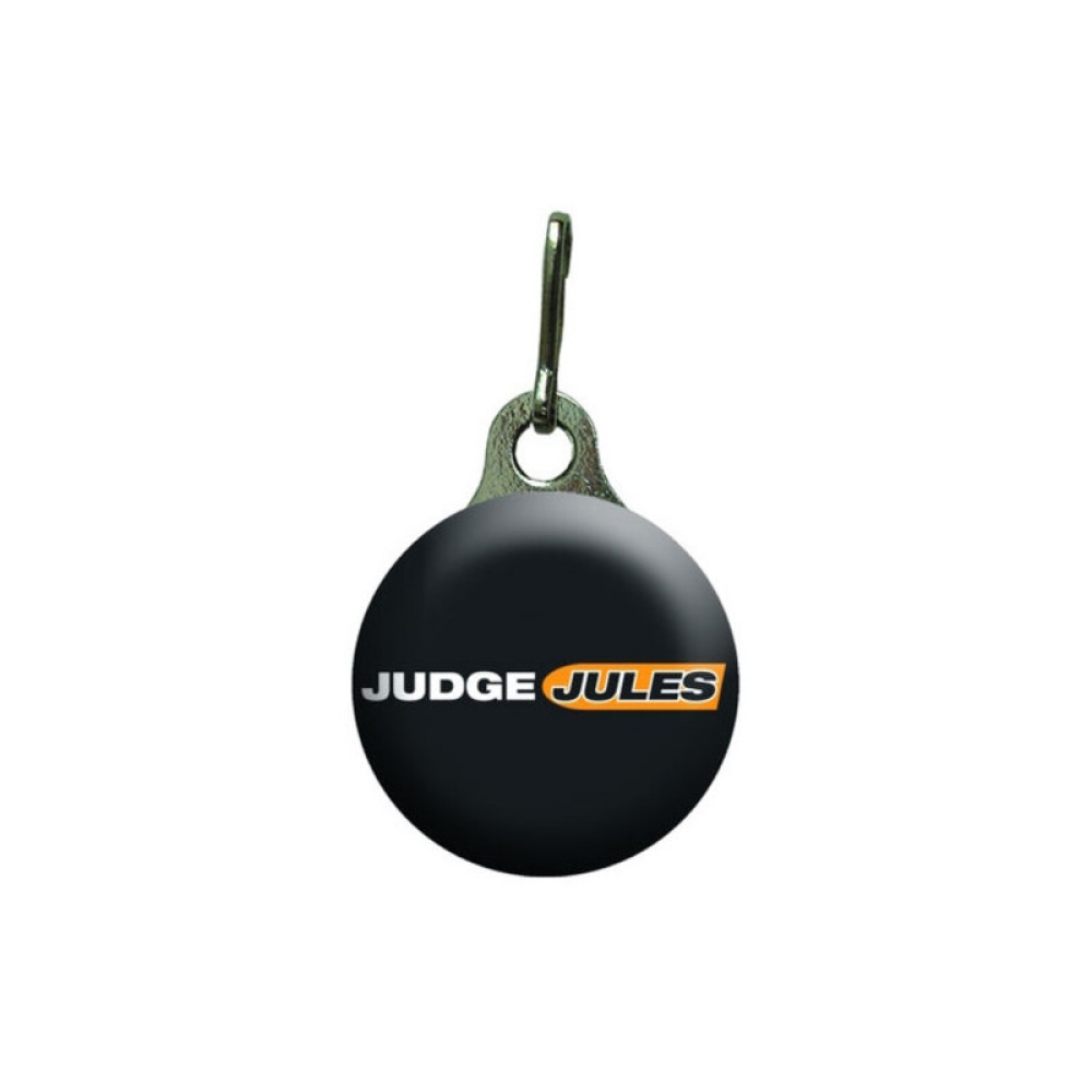 Zipper Pull Charms / Tag with double sided imprint of 1-1/8" round and metal back 1