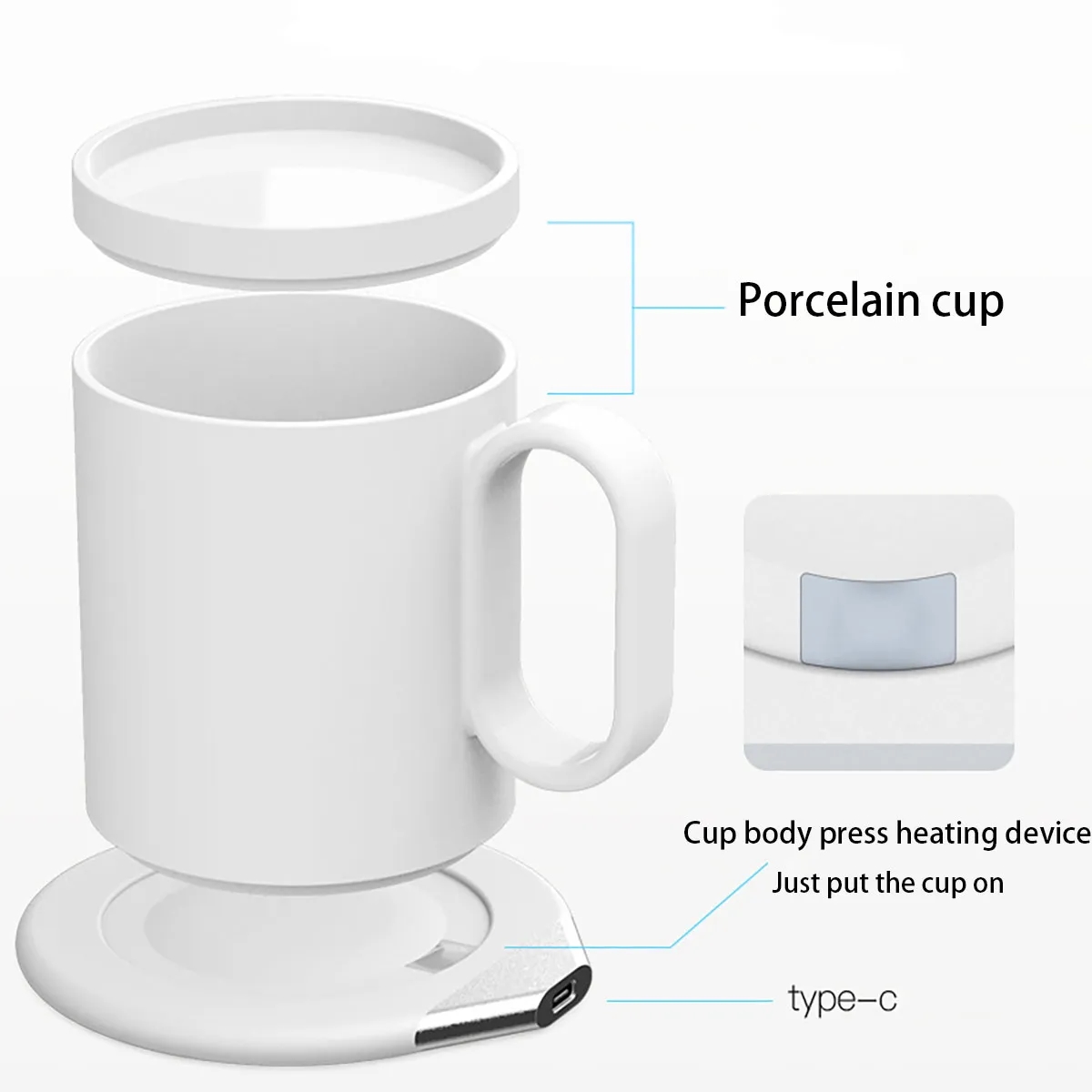 Wireless Charging Pad Coffee Cup Warmer Waterproof Charger 4
