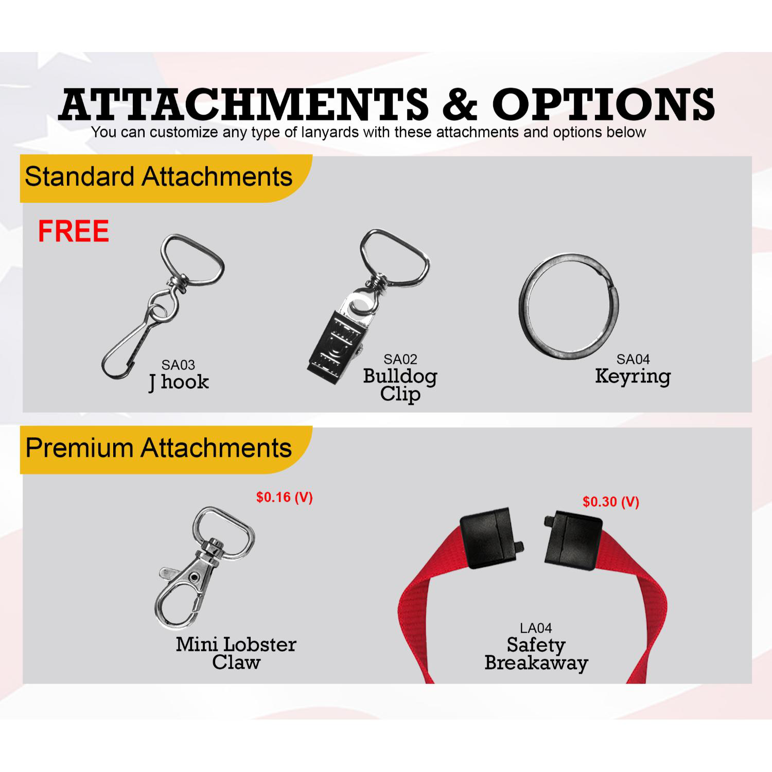 USA Made Double Ended Lanyard - Polyester 2