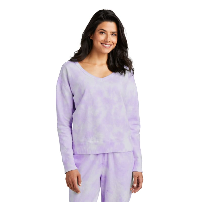 Port & Company Women's Beach Wash Cloud Tie-Dye V-Neck Sweatshirt 7