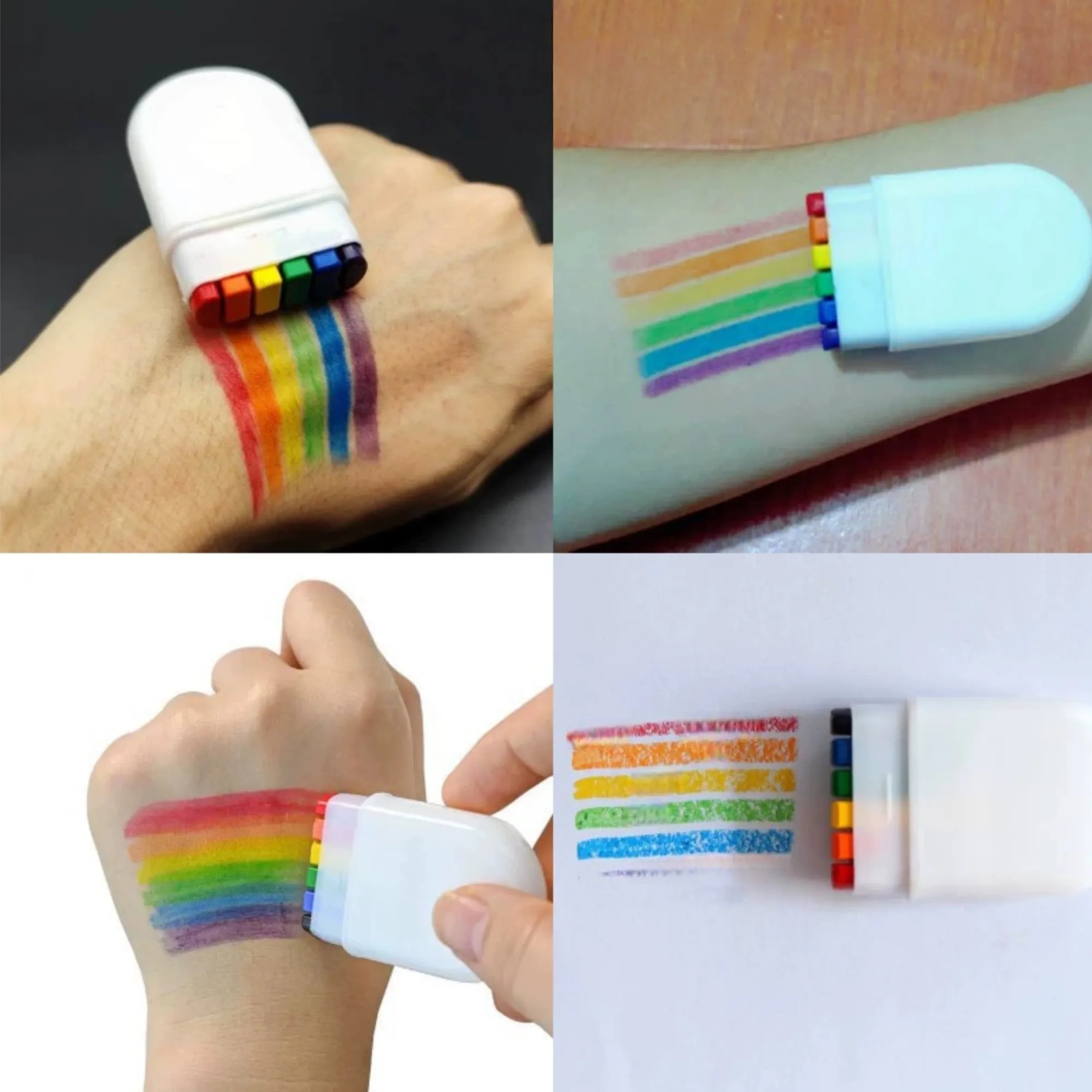 Rainbow Face Paint Crayons Sticks For Sports Events 1