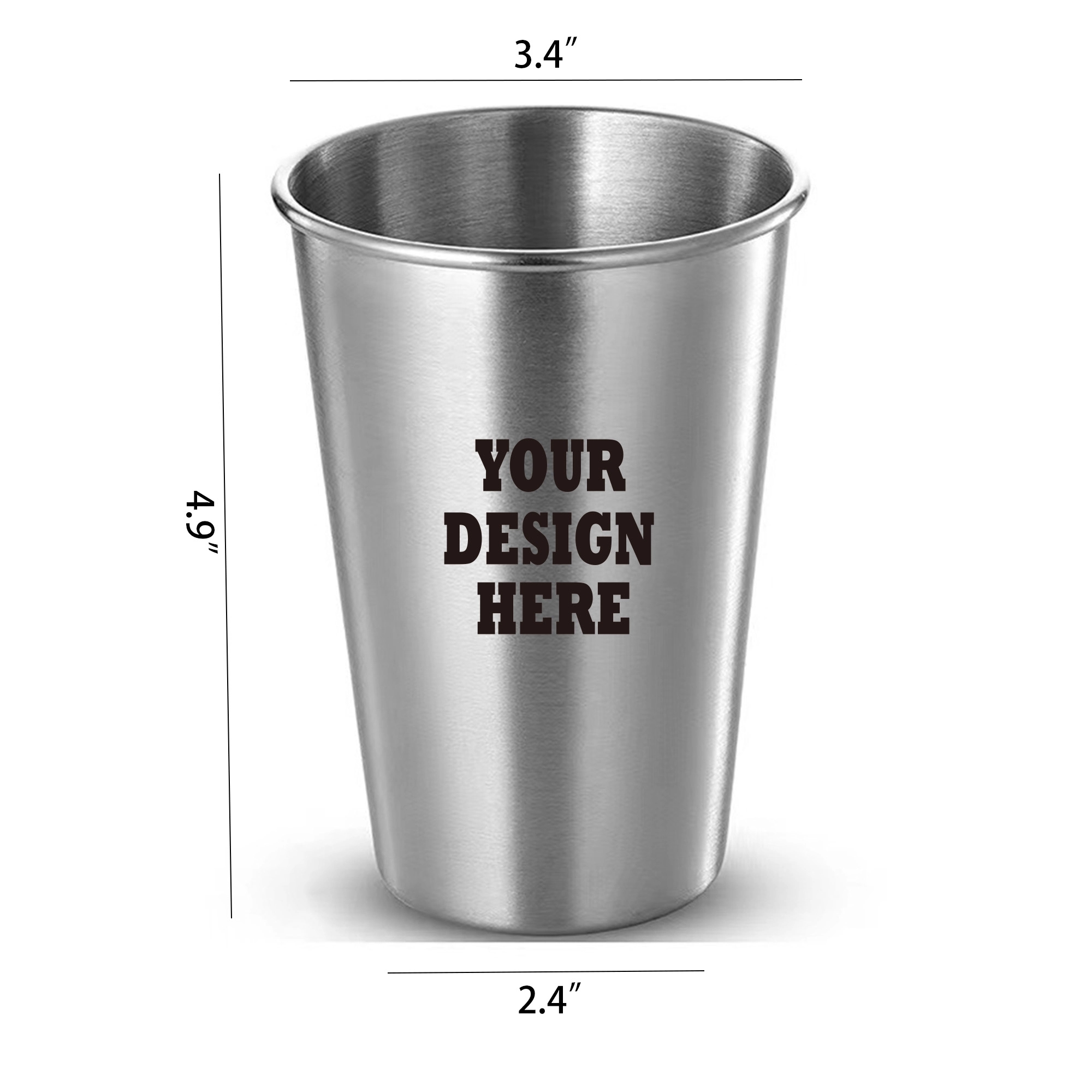 MOQ 30pcs 16 oz Stainless Steel Cup 8