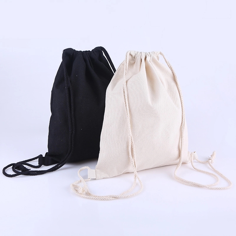 Cotton Canvas Drawstring Backpack 1