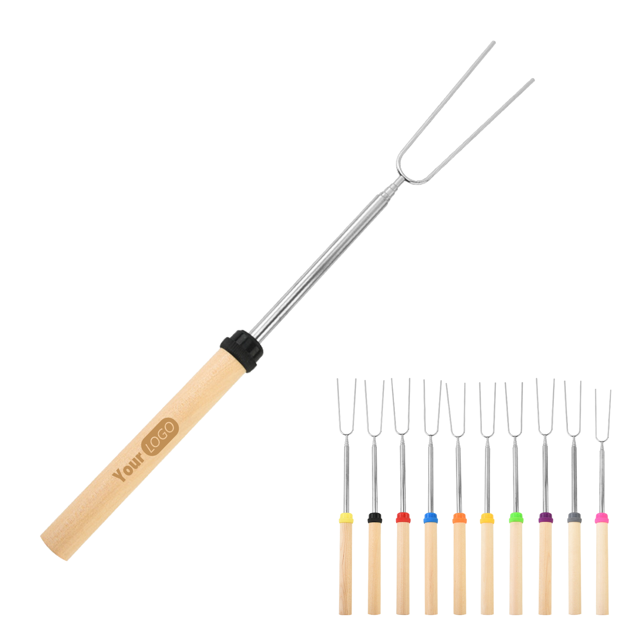 Stainless Steel U-Shaped Telescoping BBQ Fork 5