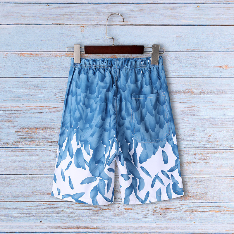 Mens Beach Shorts Elastic Waist Quick Dry Swim Trunks 3