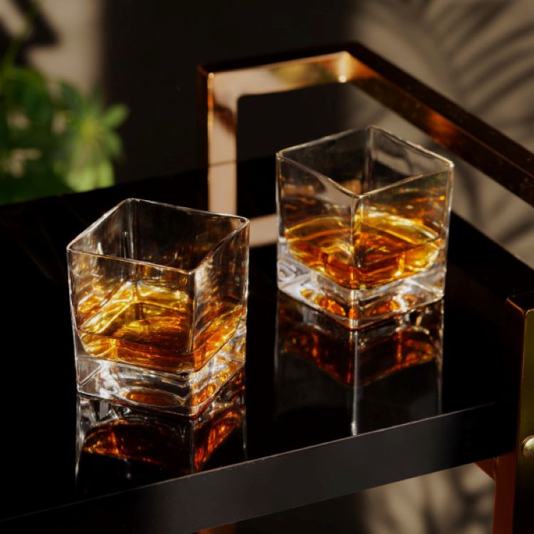 Viski® Braque Crystal Rocks Glass, set of 2 3