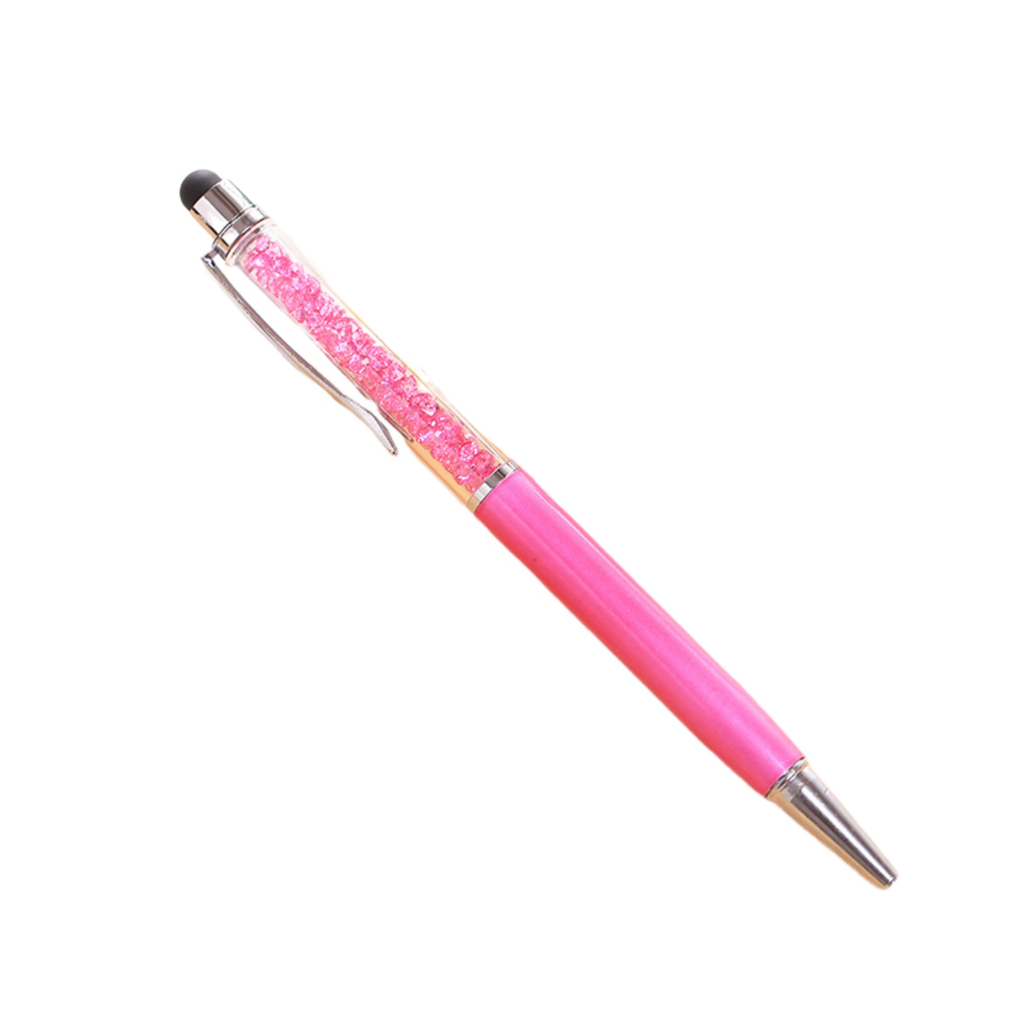 Aluminum Crystal Stylus Twist Pen With Engraved Clip 5.8" 10