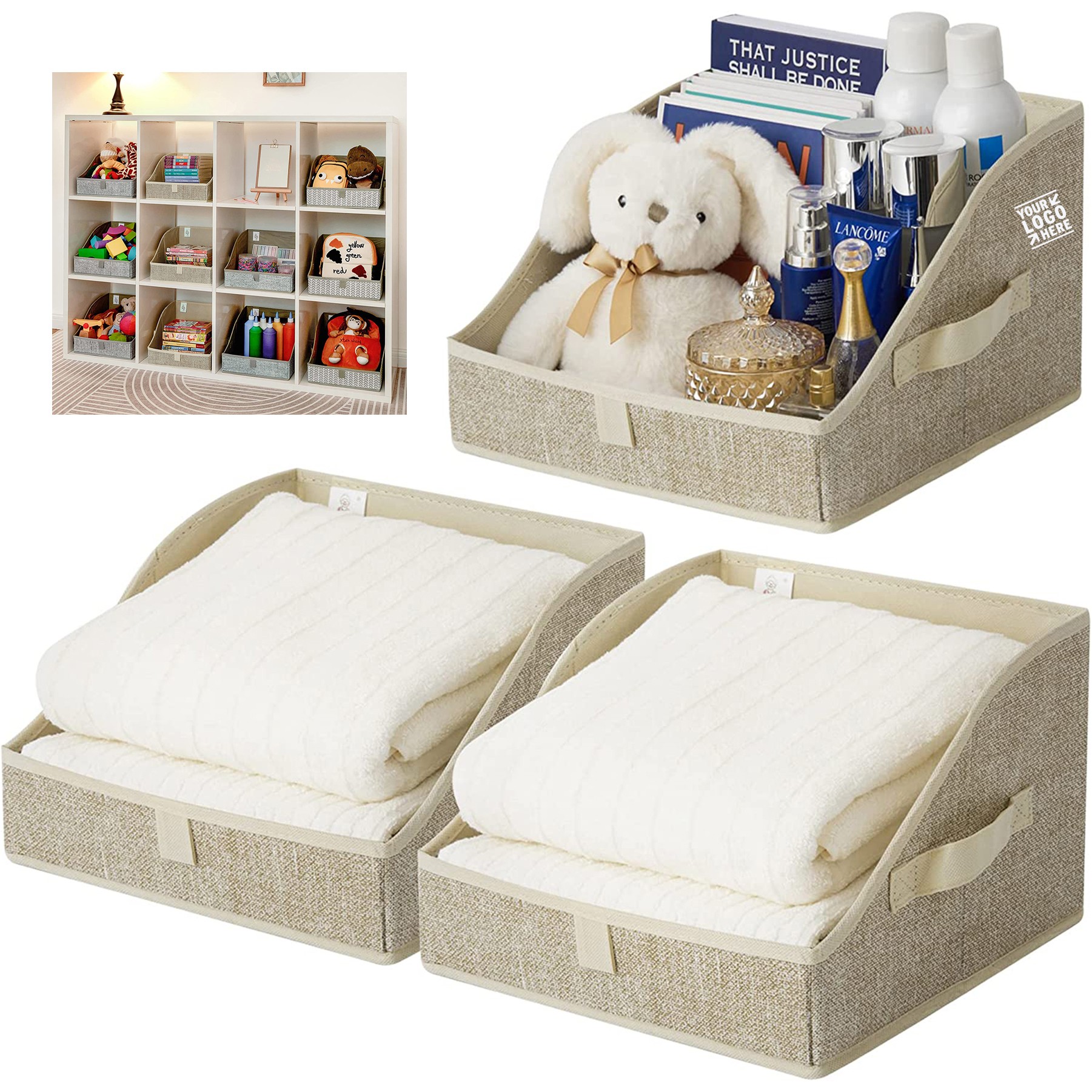 3 Pack Trapezoid Storage Bin Organizer 1
