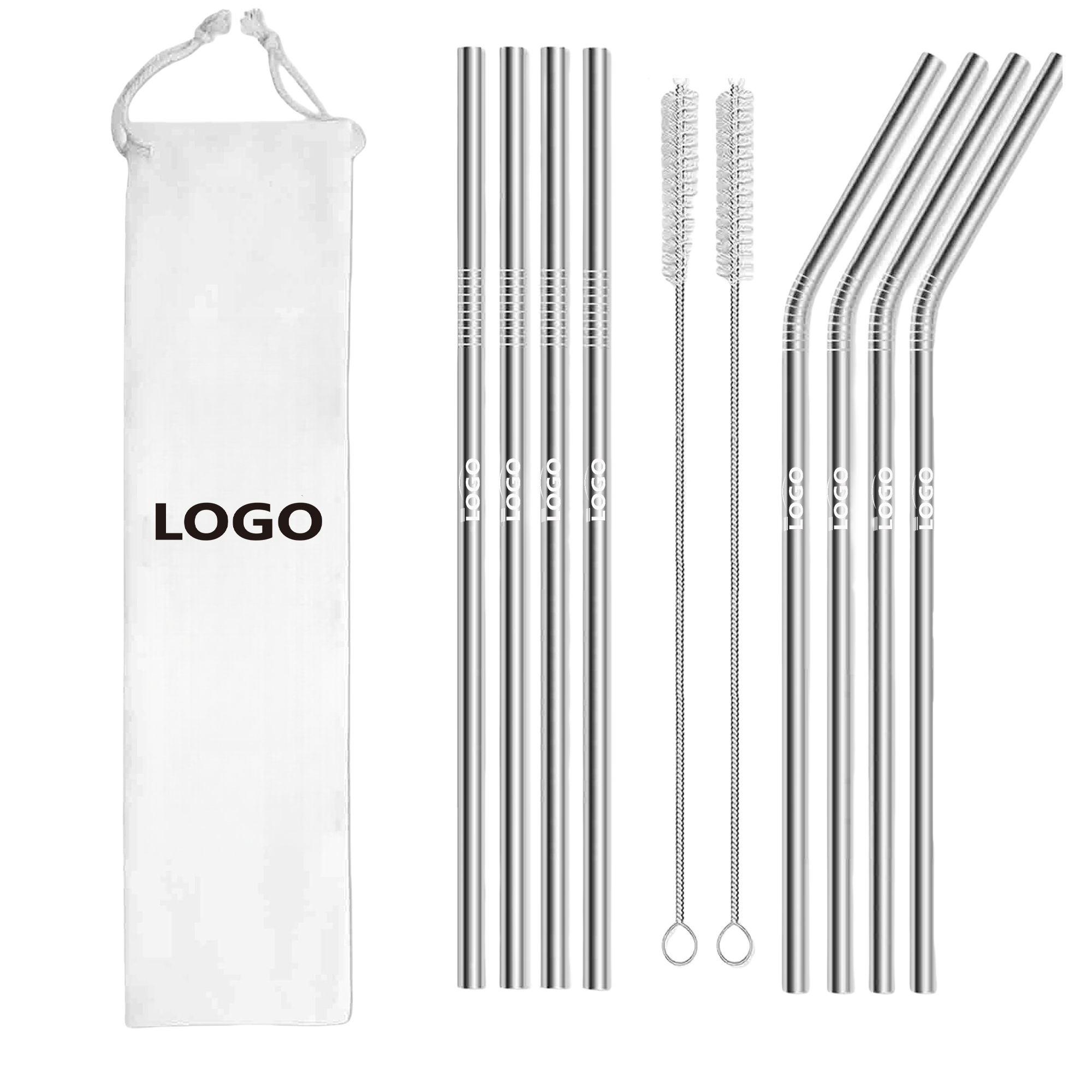 Set 8 Pack Reusable Drinking Smoothie Straws 1