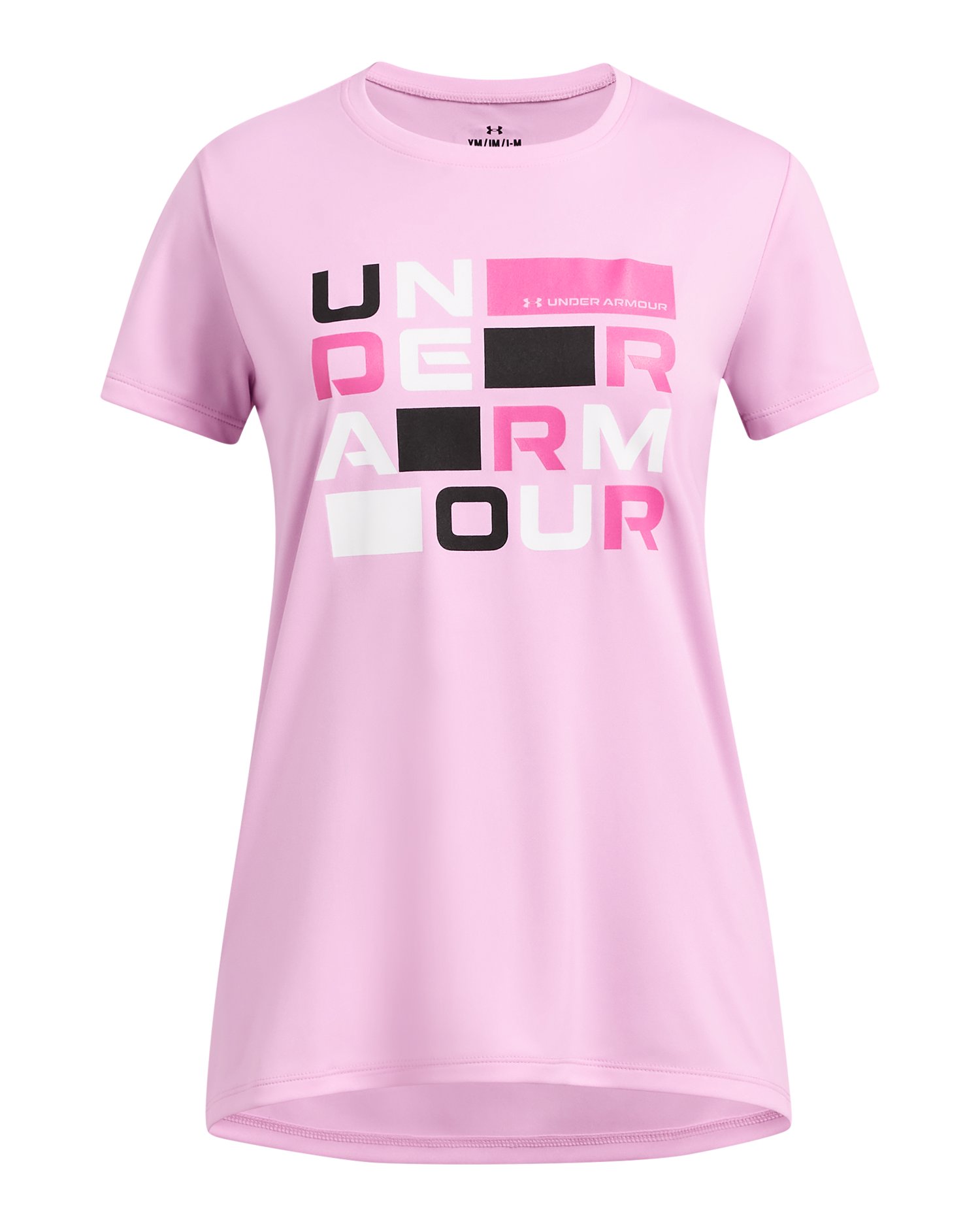 UA Tech Block Logo Girls' Short Sleeve 2