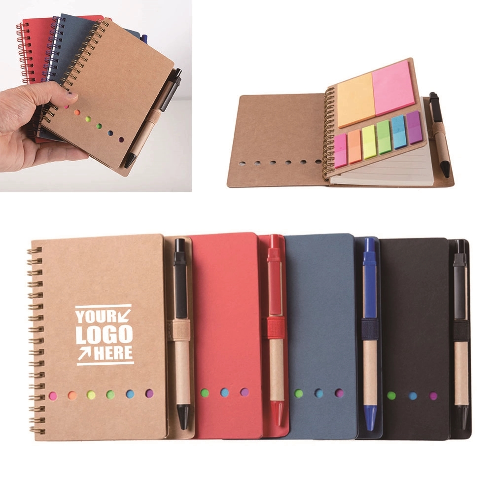 Pocket Spiral Notebook with Sticky Notes&Pen 2