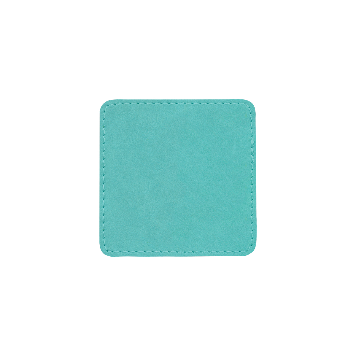 3" Teal Leatherette Square Patch with Adhesive 2