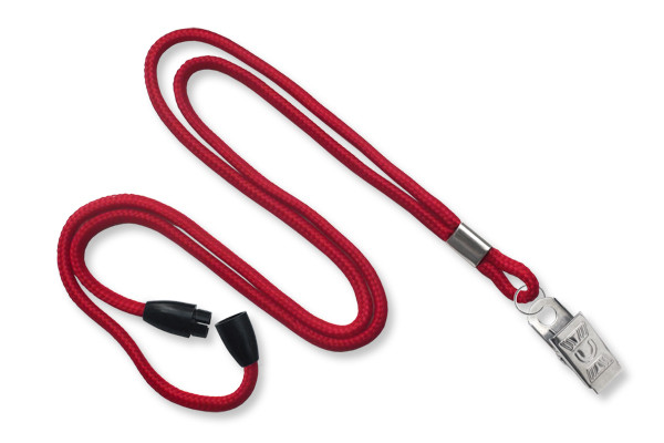 1/8" Breakaway Blank Lanyard w/Bulldog Clip (Red) 1