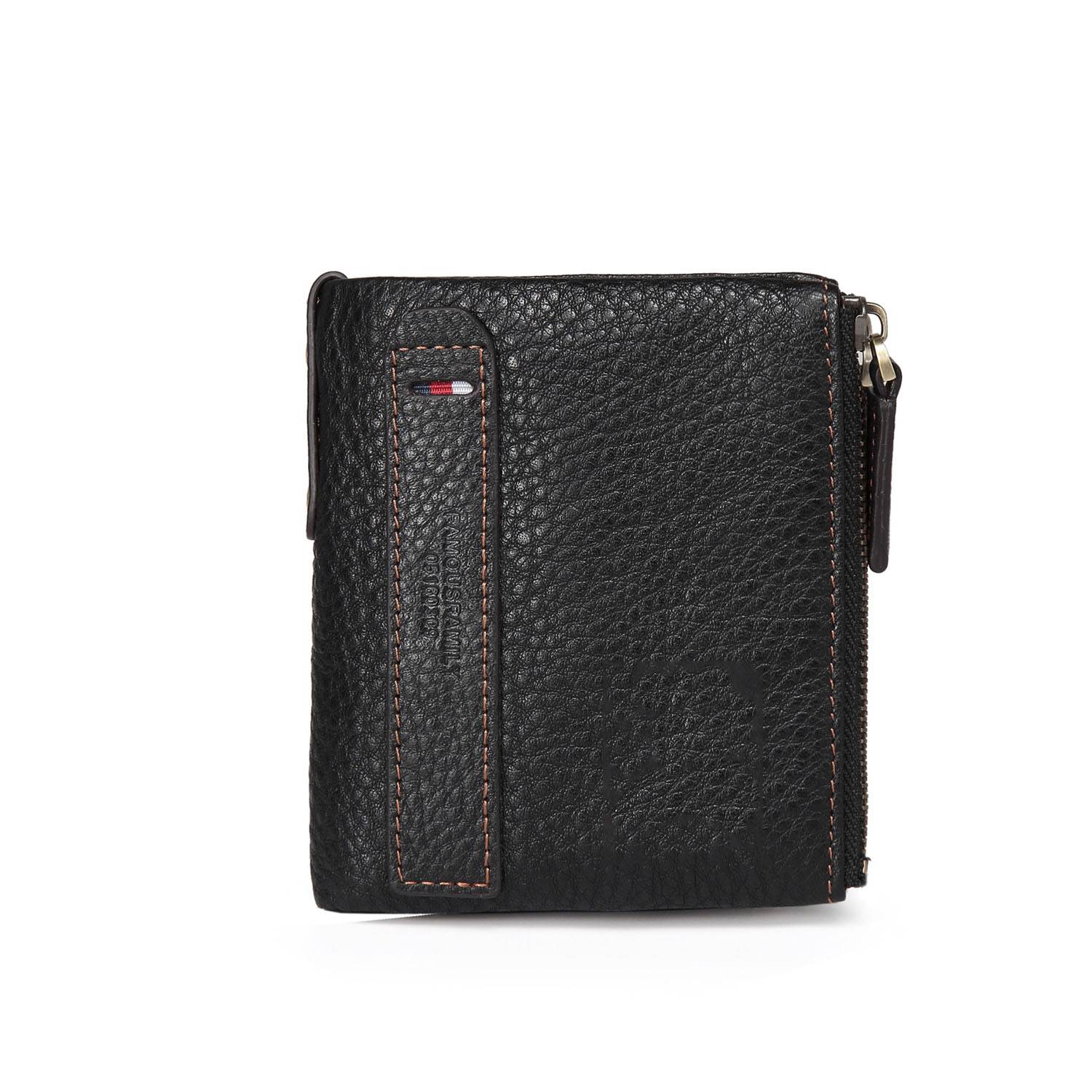 Genuine Leather Double zipper short vintage wallet 6