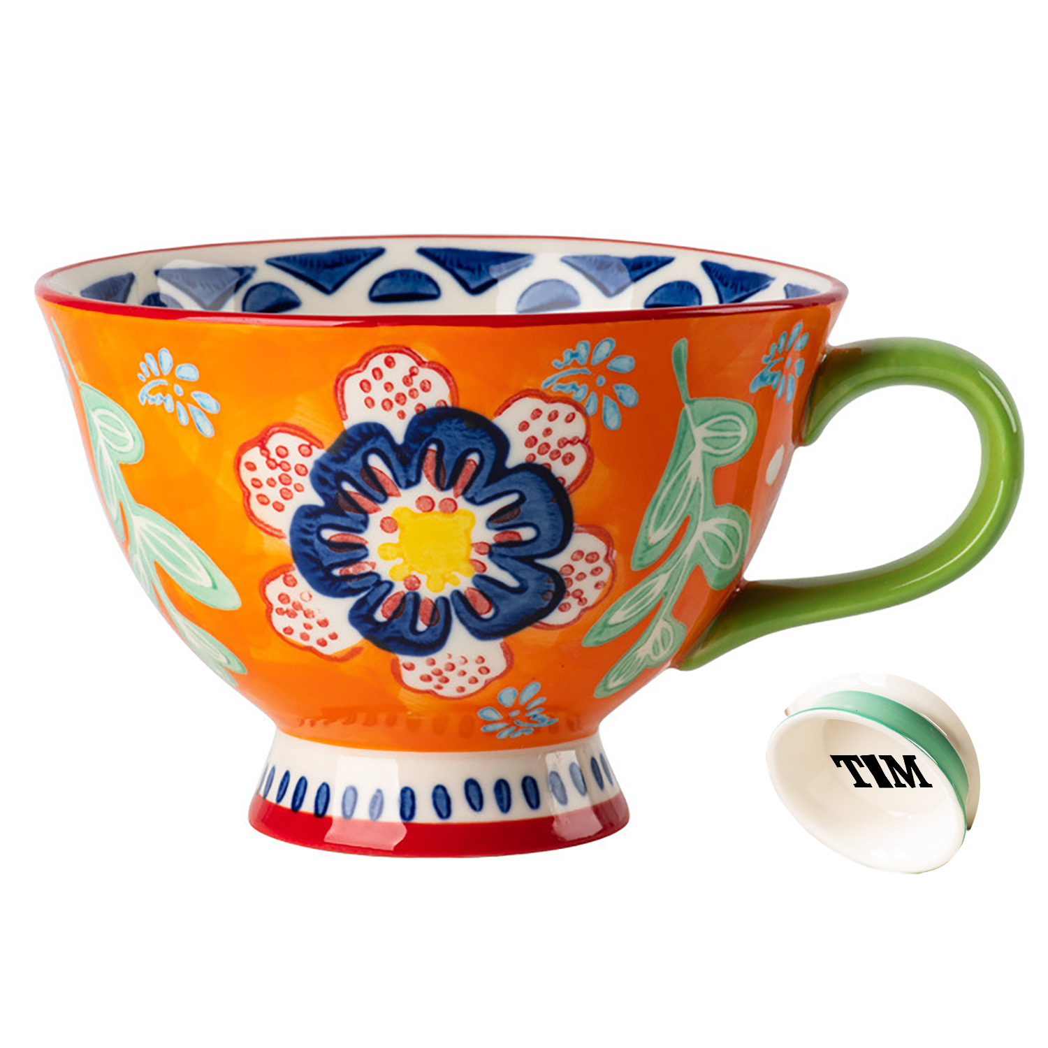 Polish Ceramic Floral Mug Elegant Coffee Cup 14.5 oz 1