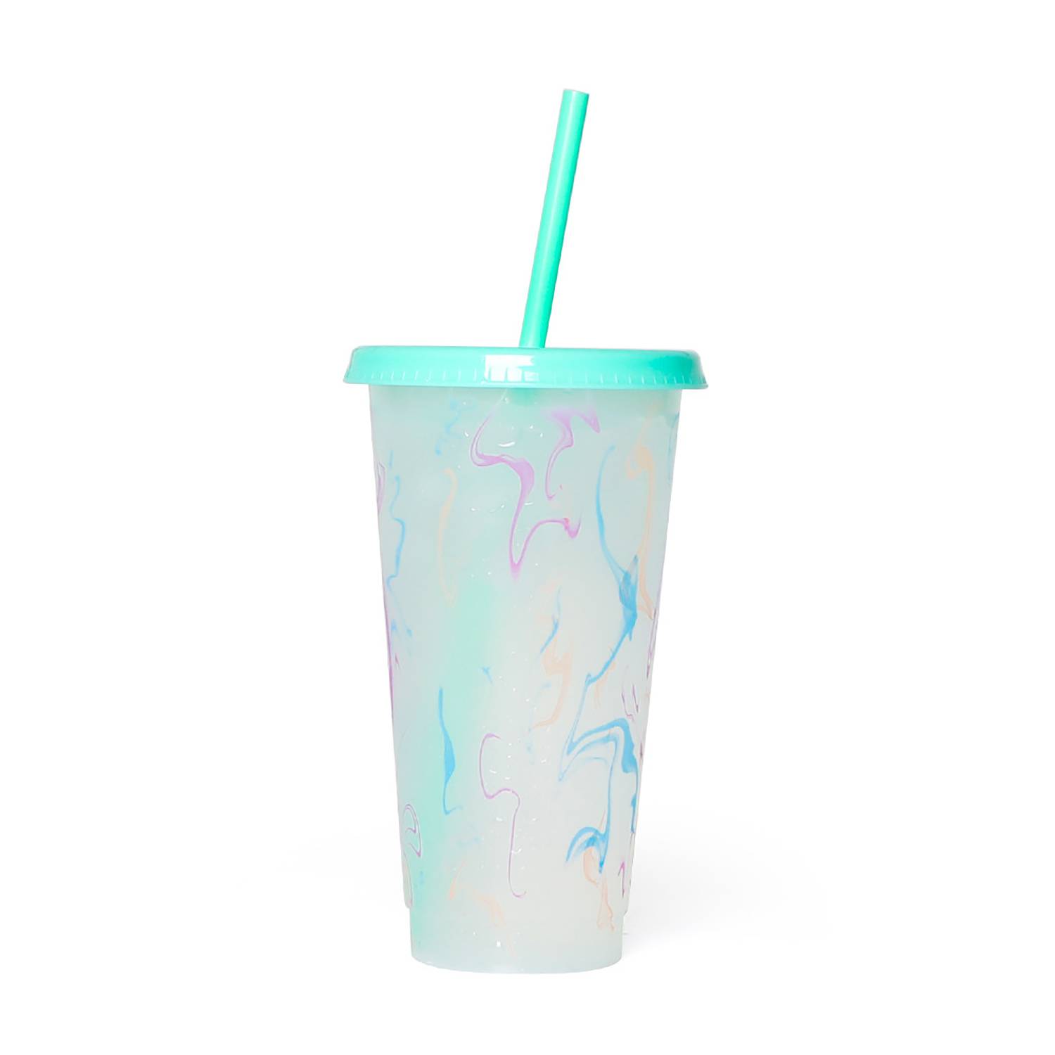 25Oz Color Changing Straw Cup for Iced Coffee & Cold Drinks 2