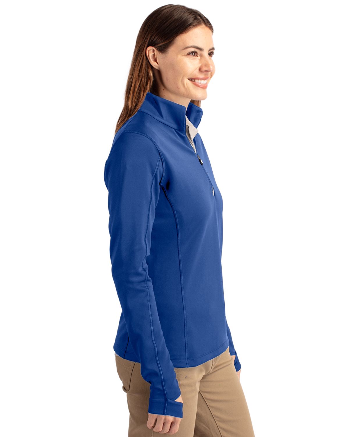 Cutter & Buck Traverse Recycled Smooth Stretch Womens Quarter Zip Pullover 42
