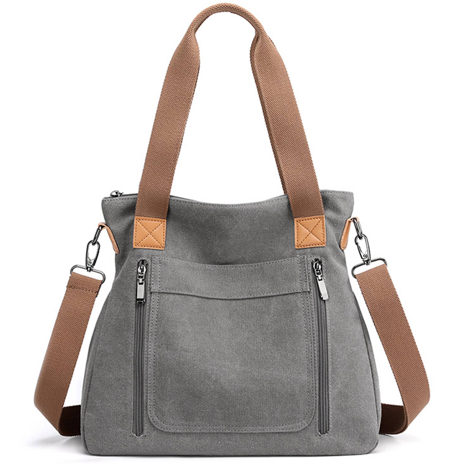 Canvas Multi-pocket Tote Bag, custom tote bag with logo imprint 3