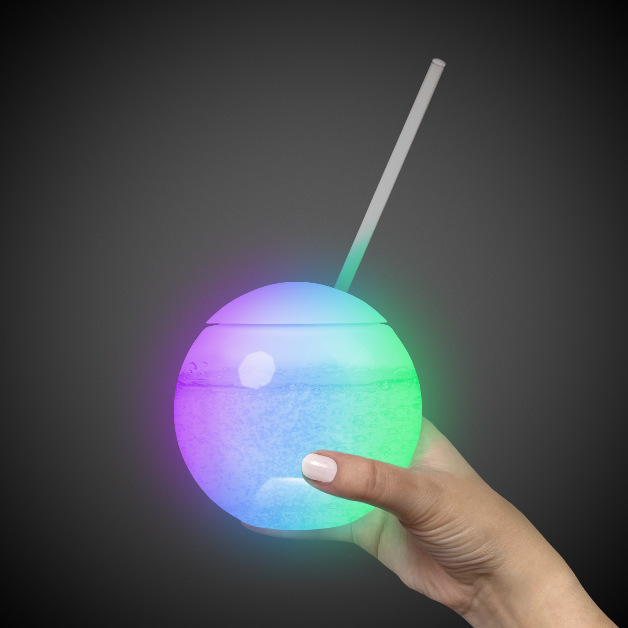 20oz Multicolor LED Ball Tumbler with Straw 7