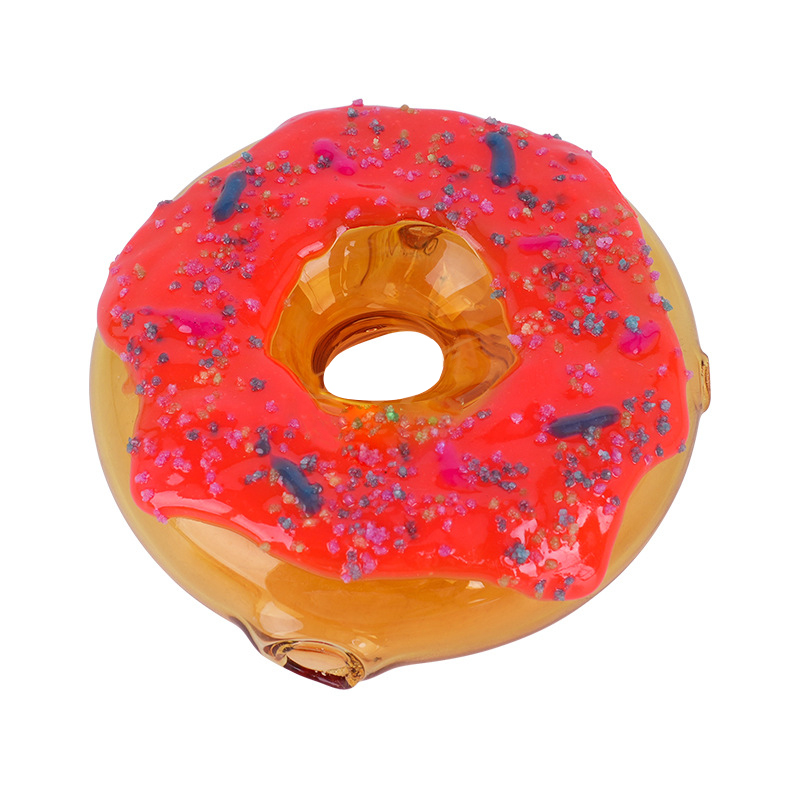 3" Doughnut Cake Circular Glass Smoke Pipe 4