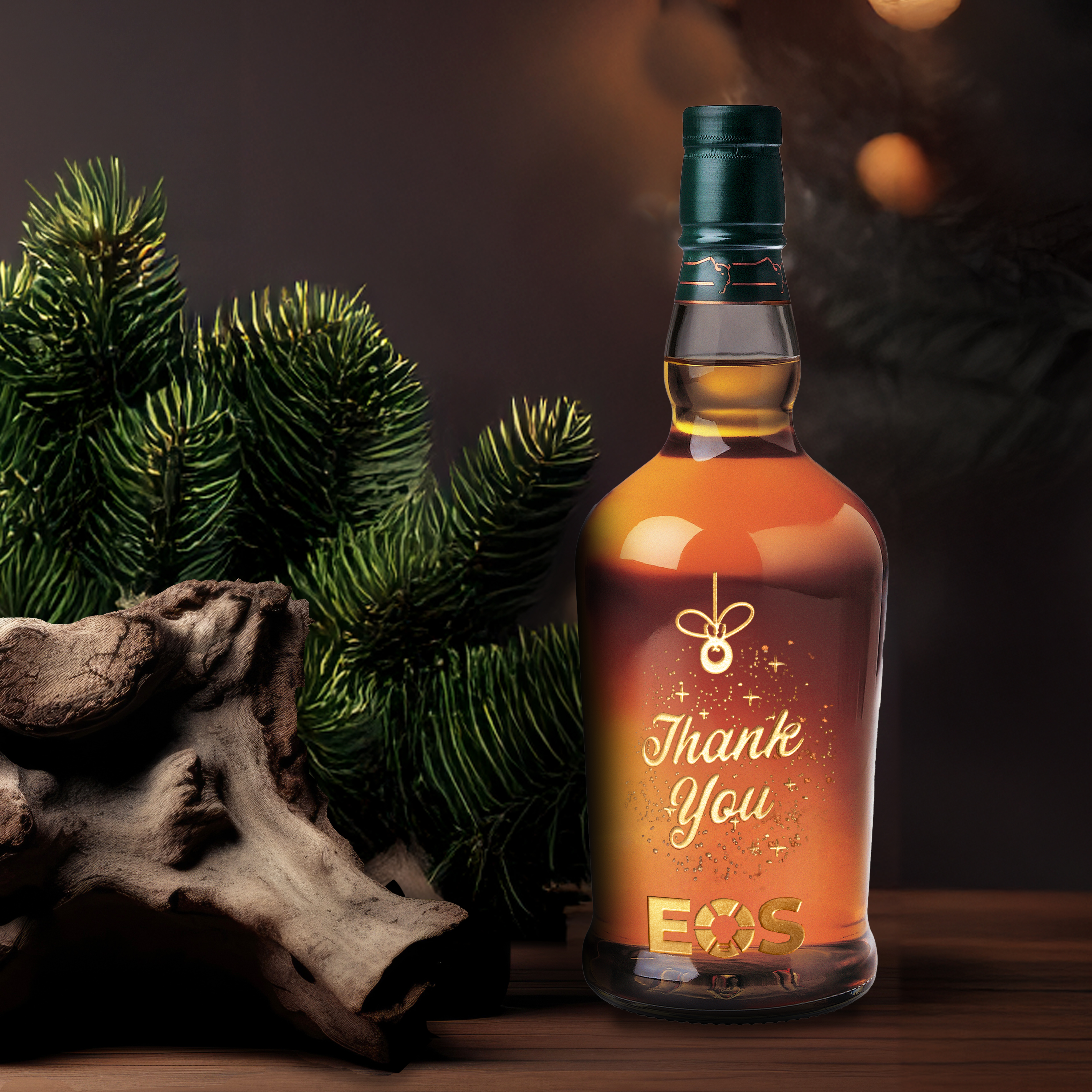 Etched Buffalo Trace Bourbon Liquor Bottle 4