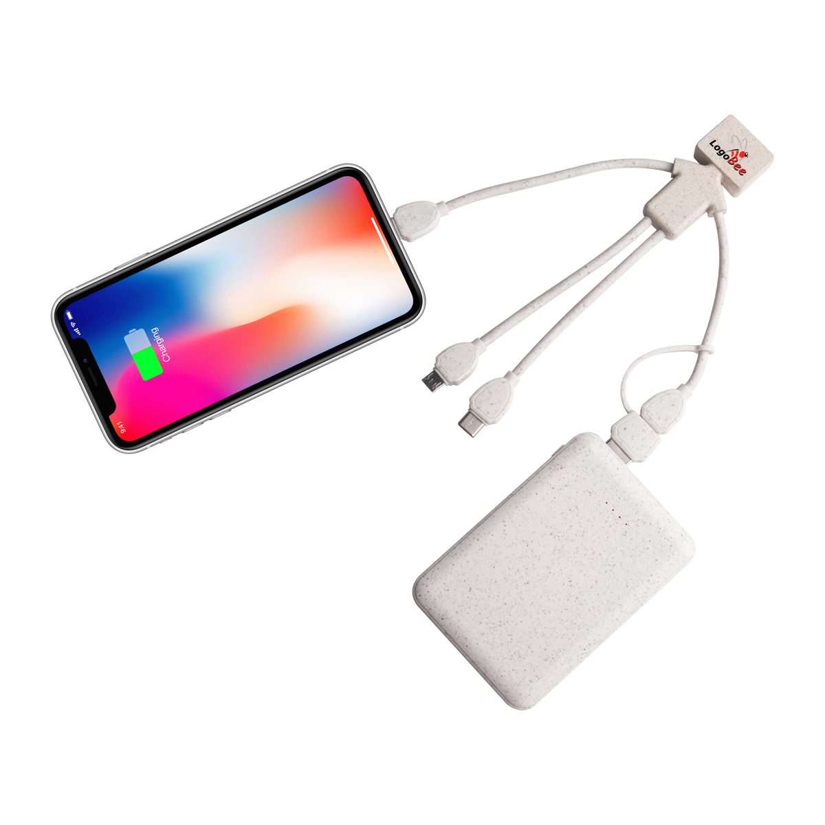 Eco Friendly Biodegradable Wheat Straw Charging Cable with Type C, Lightning and Micro USB Connector 7