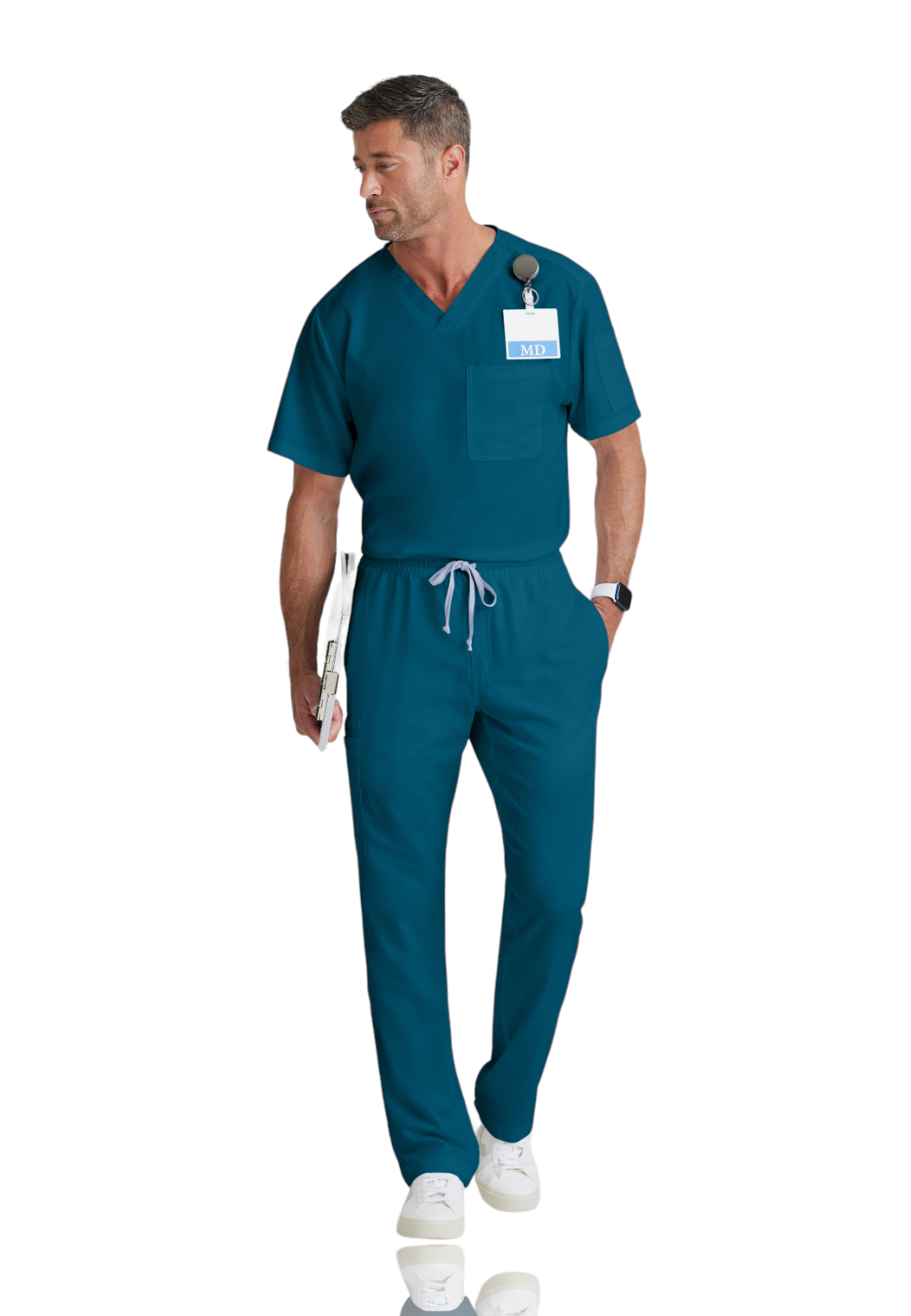 Grey's Anatomy Classic - Men's Two-Pocket V-Neck Evan Scrub Top 7