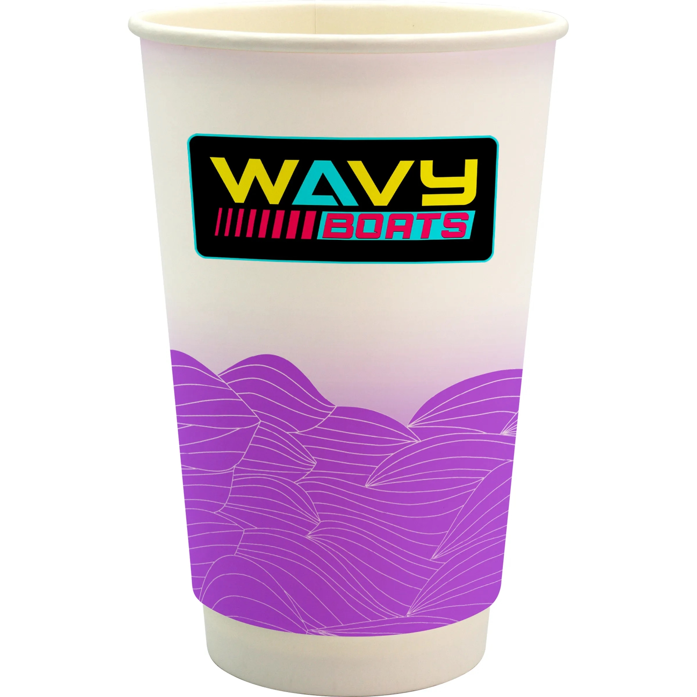 16 oz. Full Color Turbulent Waves Cube Paper Cup 20