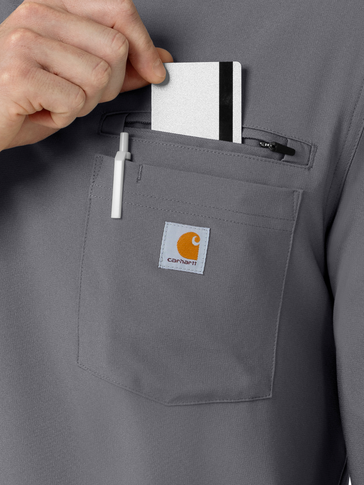 Carhartt Scrubs - Men's Two-Pocket Crew Neck Long Sleeve Scrub Top 8