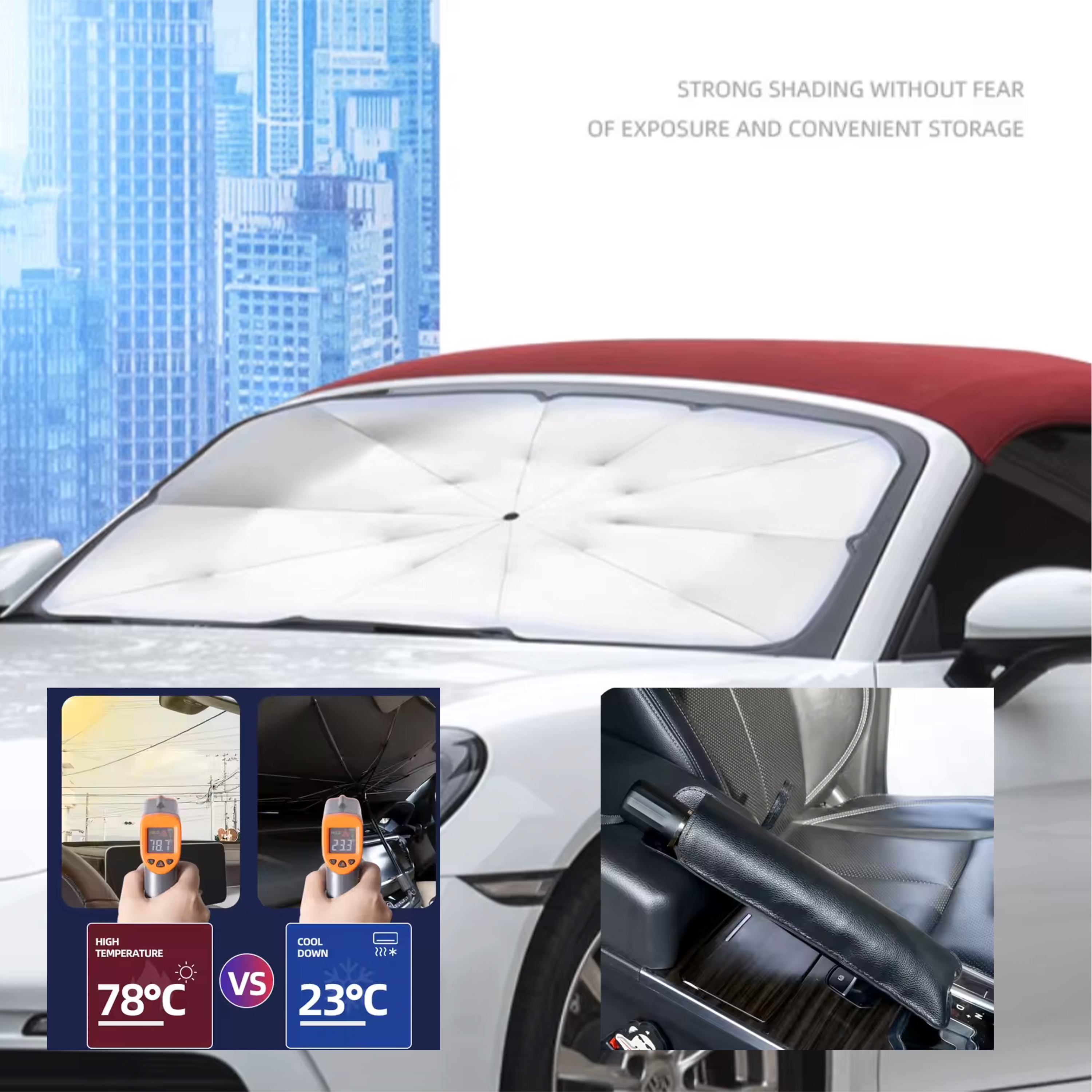 Car Shade Umbrella, 31" x 55" 3