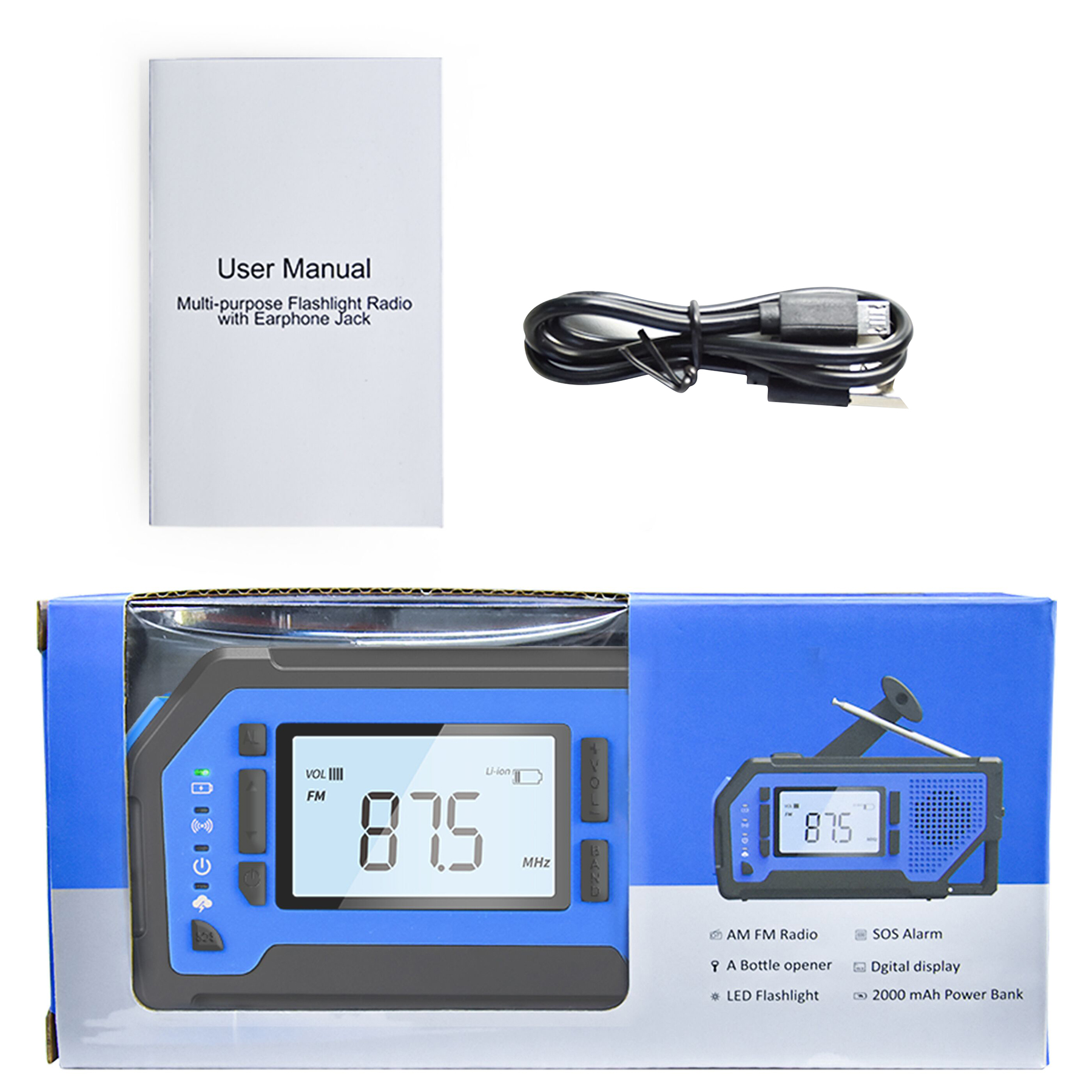 ResQ Emergency Weather Alert Radio – AM/FM/NOAA, 2000mAh Power Bank, Solar & Hand Crank 43