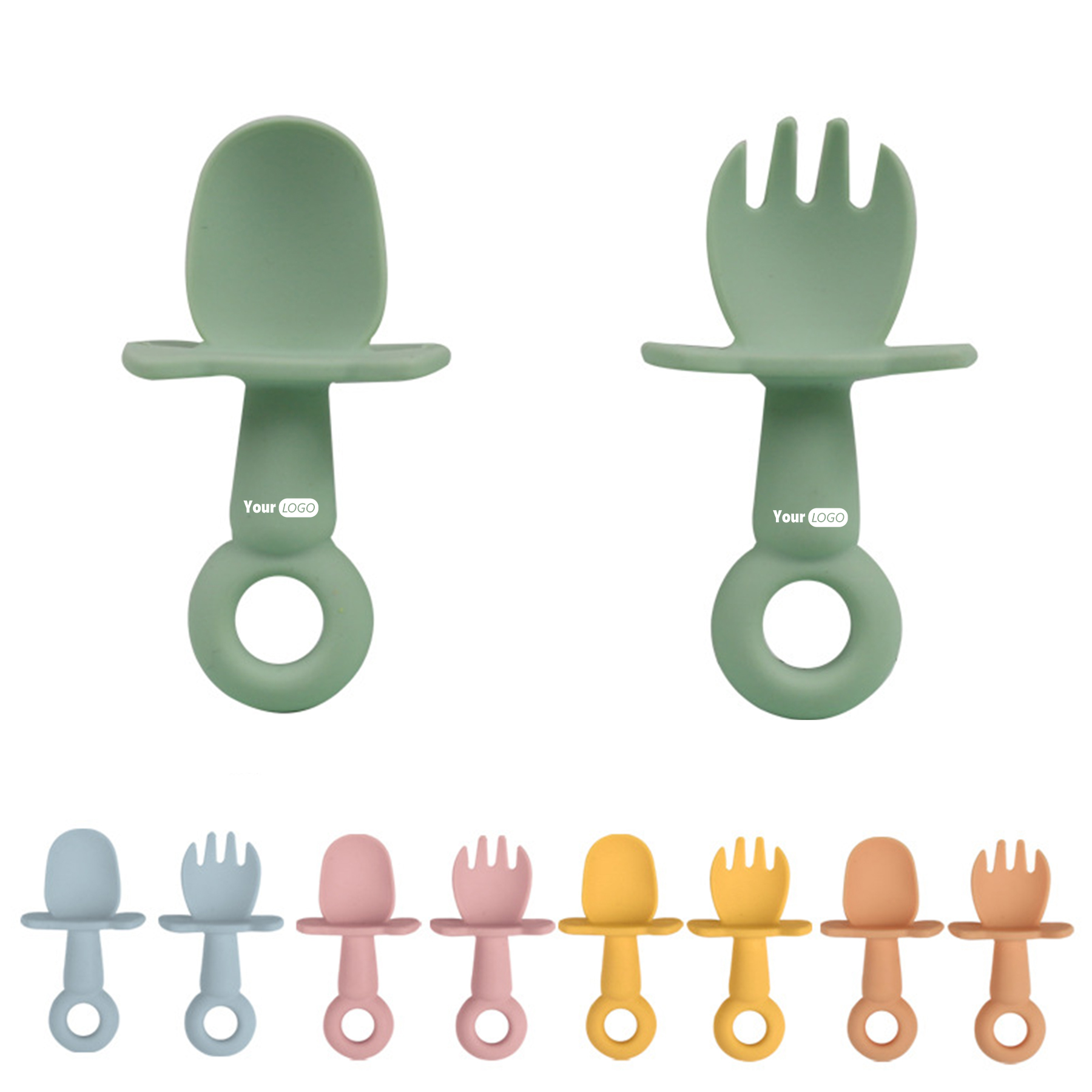 Silicone Baby Spoons Self Feeding and Baby Forks 2