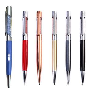 Plated Metal Color Pen With Crystal 5