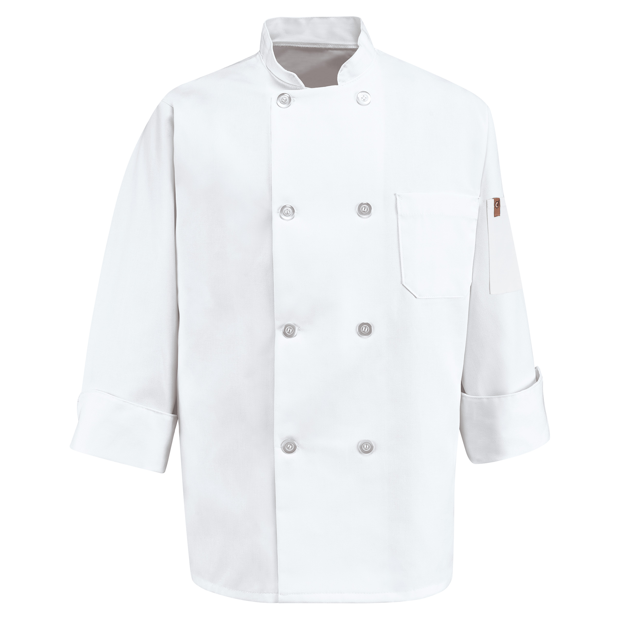 Red Kap® Eight Pearl Button Chef Coat with Thermometer Pocket 2