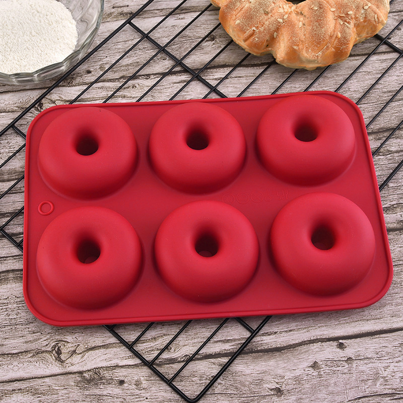 Non-Stick Silicone Donut Mold for 6 Donuts 2.95 Inch 22
