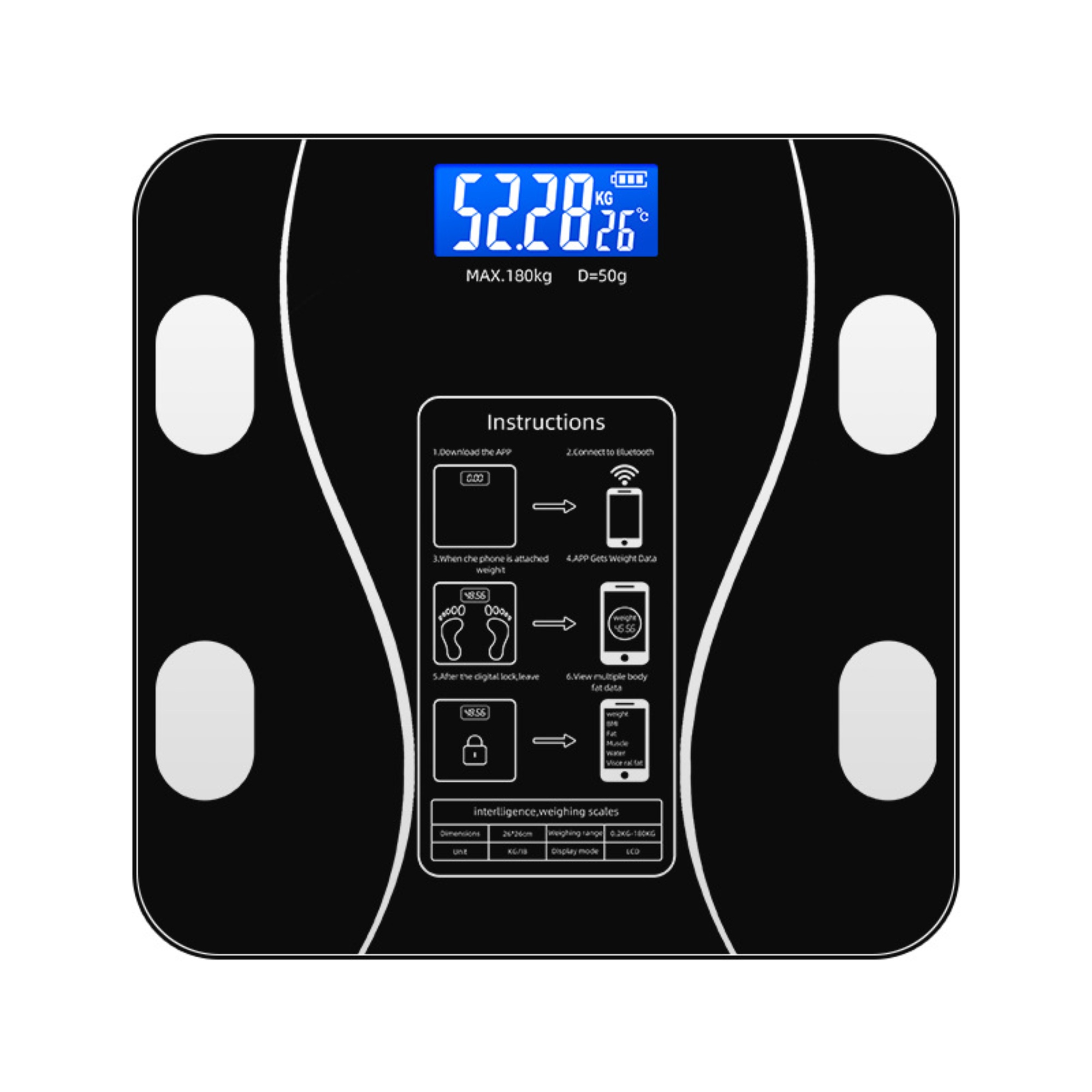 Smart Bluetooth Body Weight and Body Fat Scale 3