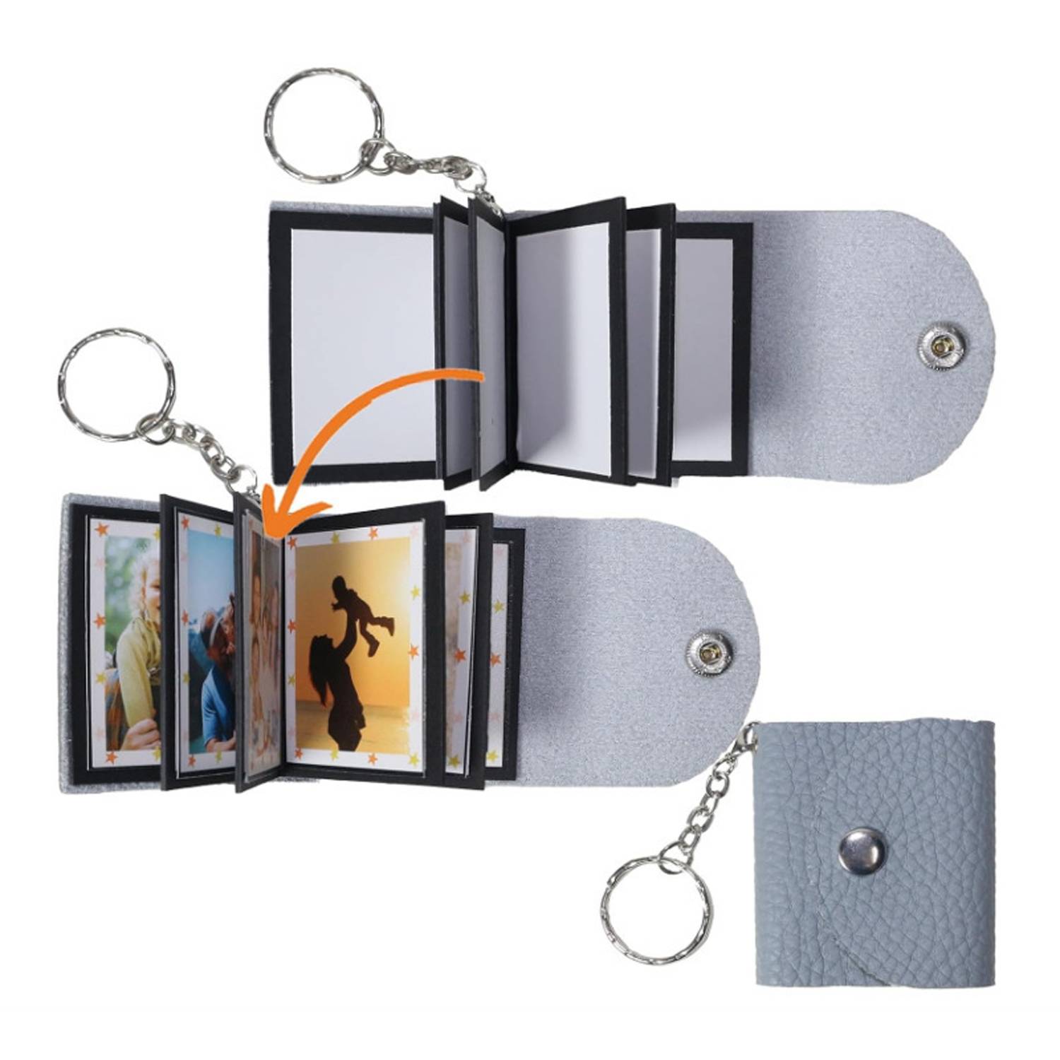 Personalized Mini PU Leather Picture Keychain 9