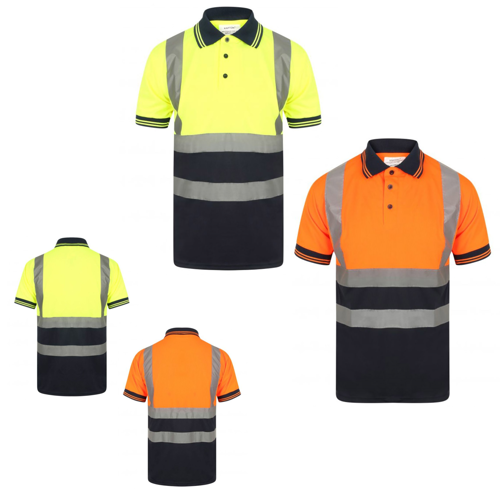 VISIPRO Short Sleeve Reflective Colorblock Safety Polo with 1