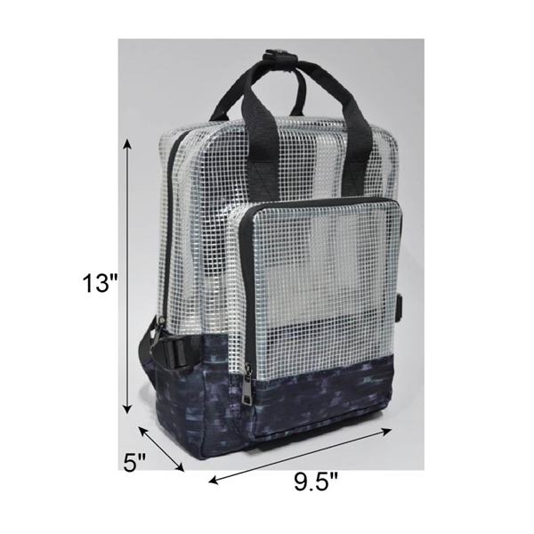 Grid PVC Backpack w/ Bottom Sublimation 2