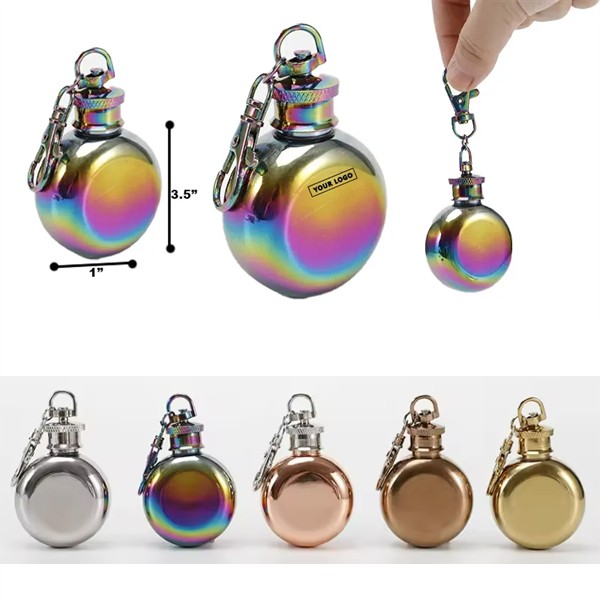 Wanderlust Flask Key Chain Stainless Liquor Vessel 3