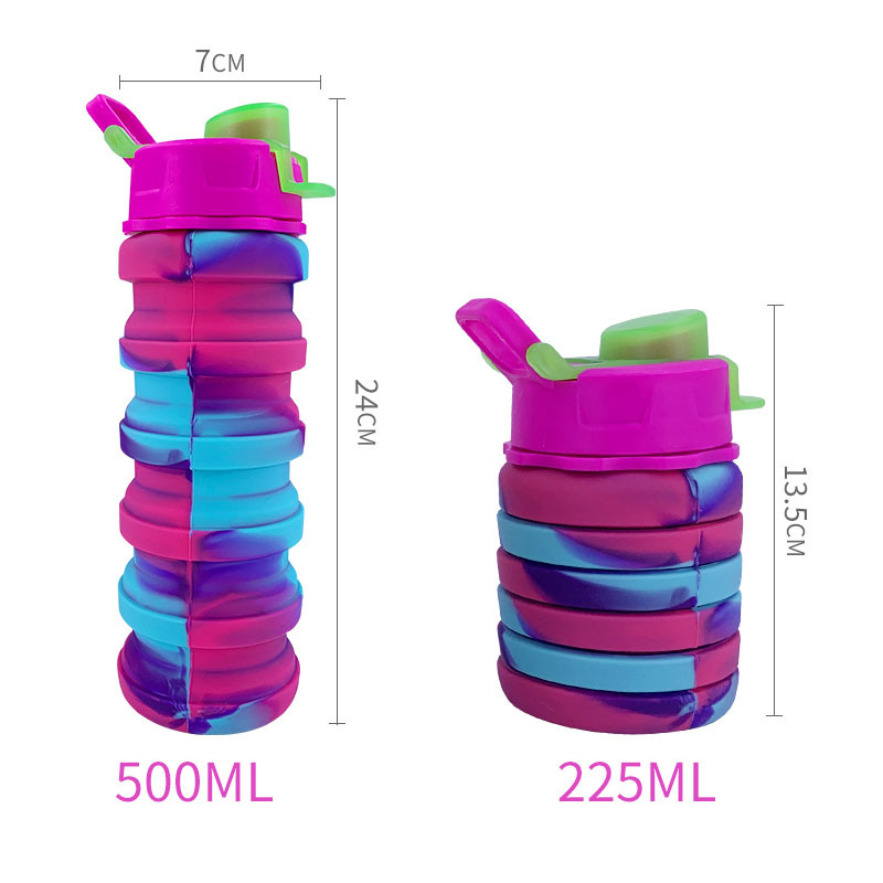 17oz Outdoor Sports Silicone Camouflage Collapsible Water Bottle 3