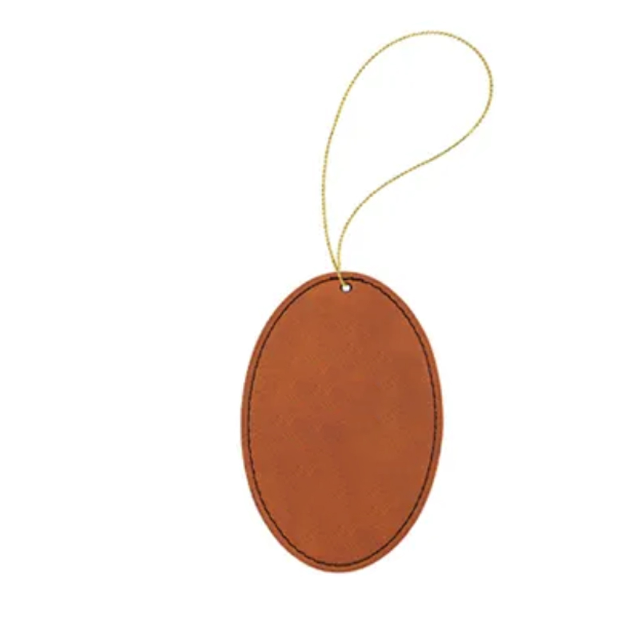 Leather Christmas Oval Shaped Hanging Ornament 2