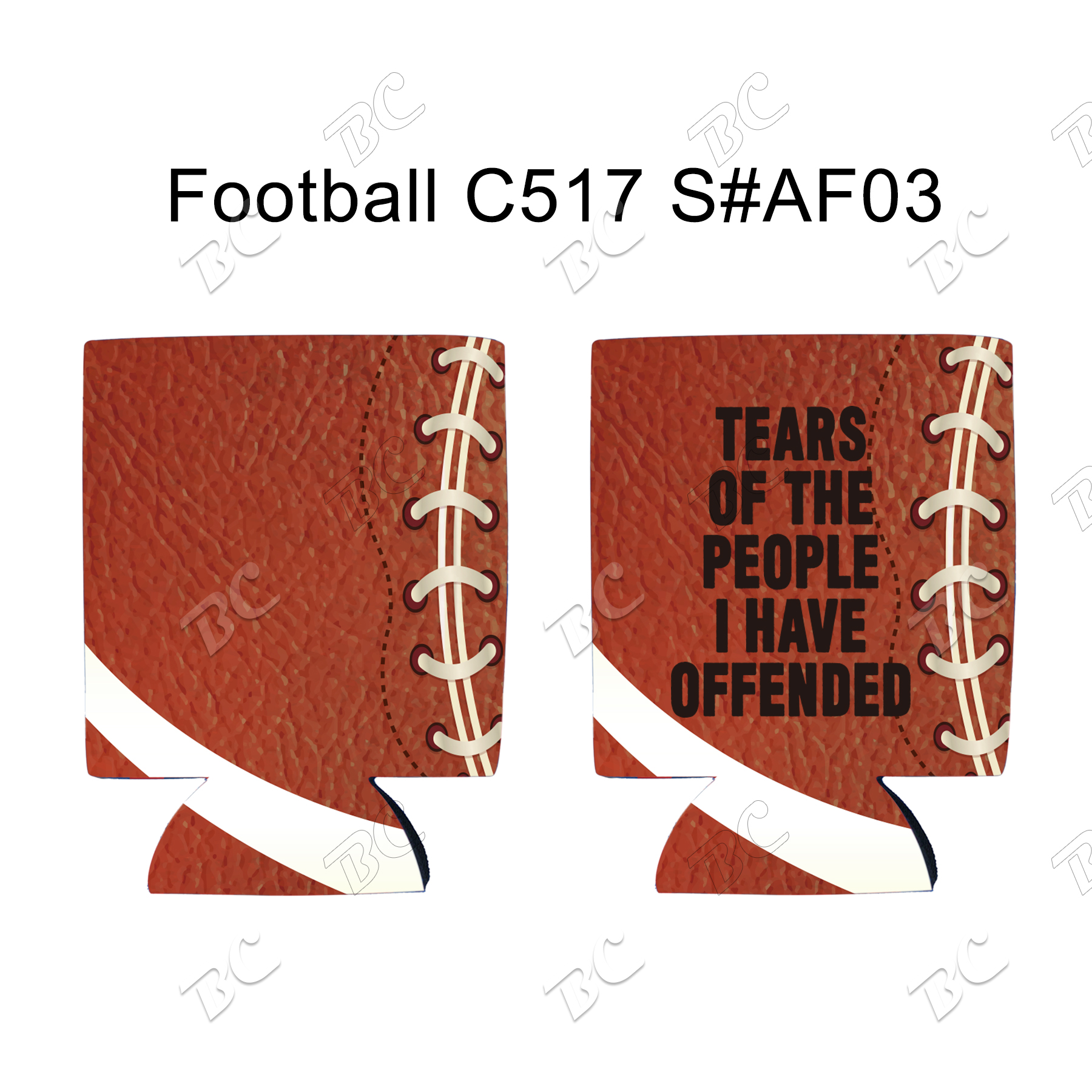 Free Shipping Football Design Sublimated Collapsible Can Cooler 5