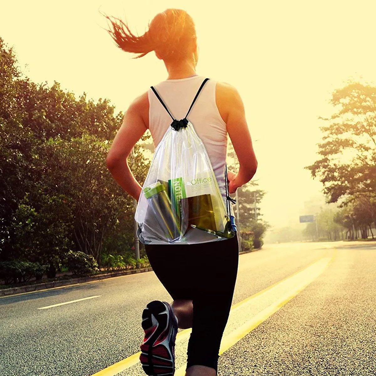 Clear PVC Drawstring Backpack For Events And Gyms 2