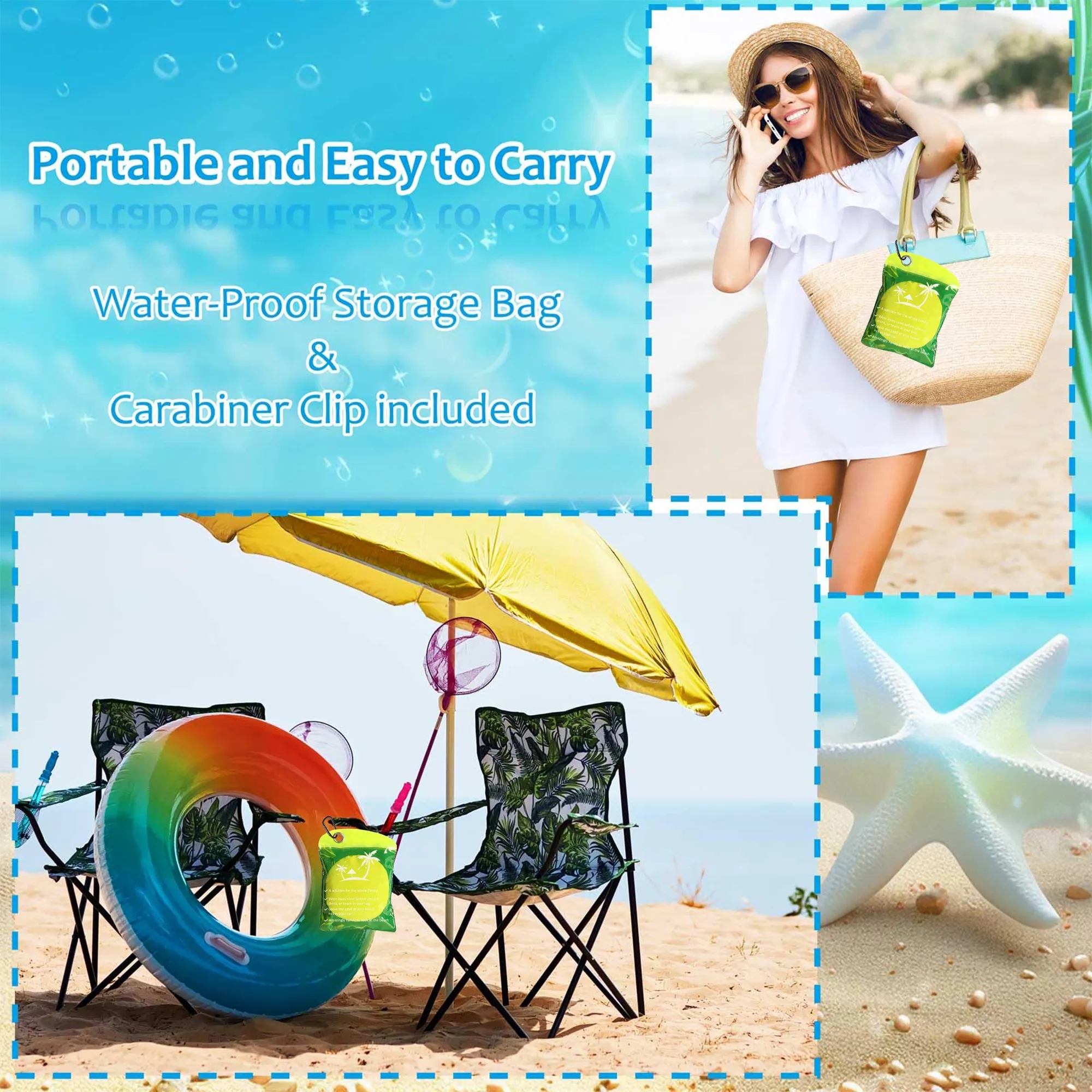 Beach Sand Remover Bag with Carabiner 3