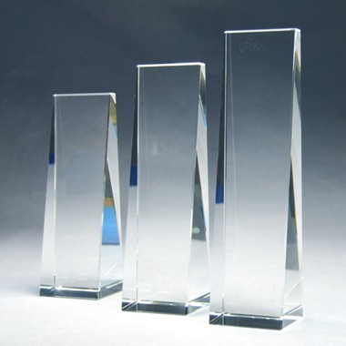 Up-Right Standing Crystal Trophy -Small Size 1